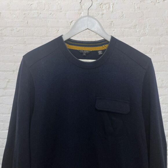 Ted Baker London Saysay Crew Neck Sweater Navy Black Size 4 - Picture 4 of 16